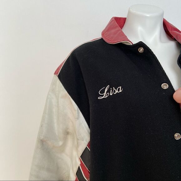 Retro Leather Red Wings Varsity Jacket 1995 Signed - Picture 13 of 16